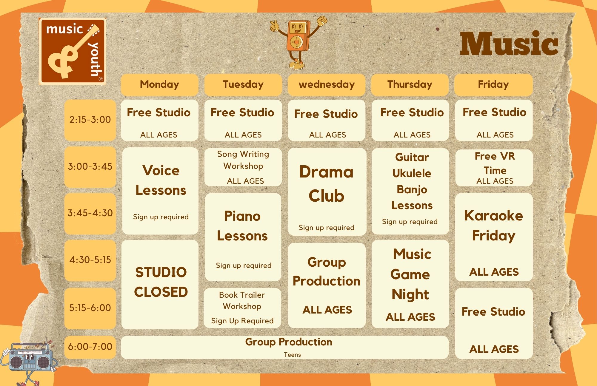 studio schedule