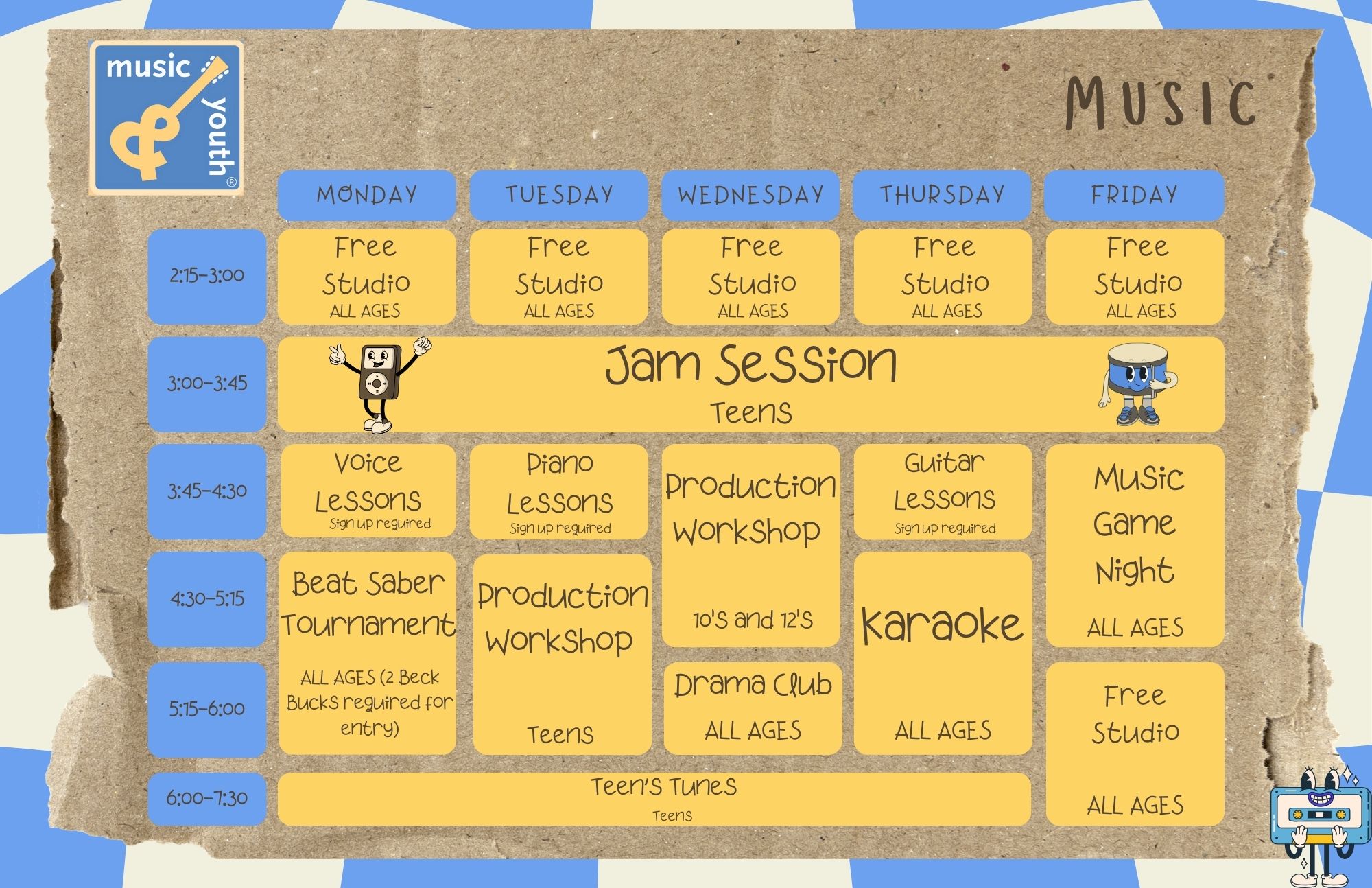 studio schedule